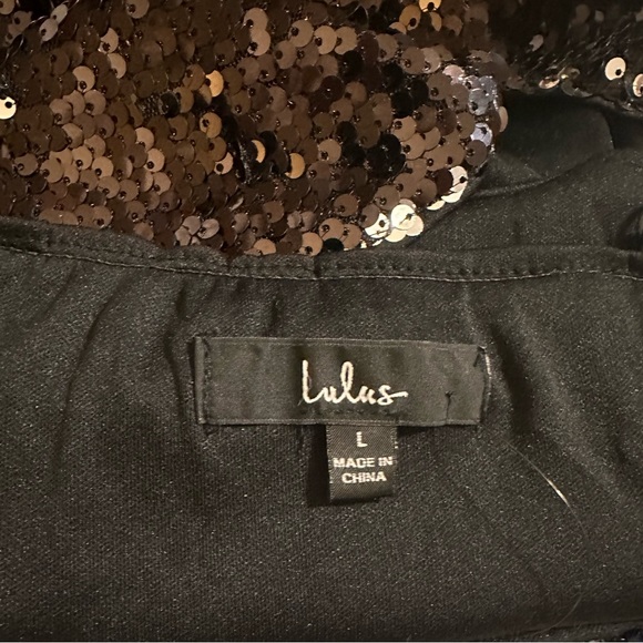 Lulu's One Shoulder Bodycon Cutout Sequin Mini Dress size Large new with tags - Picture 4 of 6